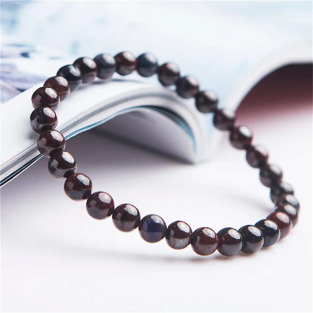 2018 6 5 мм Jewelry Браслеты Натуральный камень фиолетовый сугилит кварцевый Gem круглые