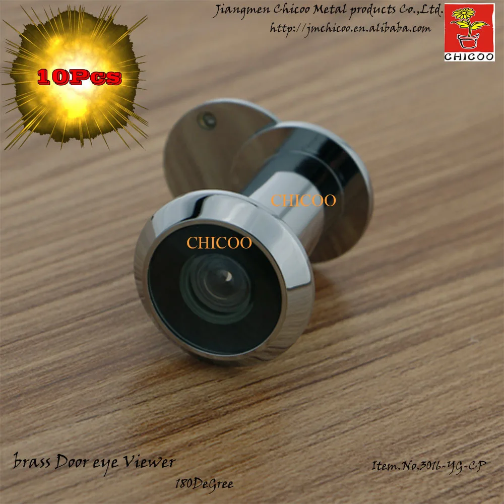 wholesale 10PCS Brass White CHROME 200 Degree wide angle with glass