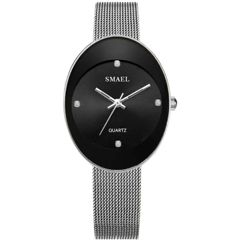 SMAEL, новинка, кварцевые часы из нержавеющей стали, женские модные повседневные брендовые роскошные женские часы, цифровые SL1880, женские часы, водонепроницаемые - Цвет: SilverGD