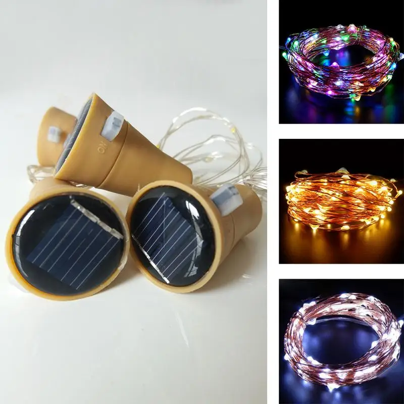 

New Led Solar Copper String Lights 15 Lights Solar Decorative Lights LED String Lights Three Color for Holiday Decorations