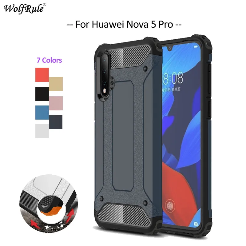 Чехол для Huawei Nova 5 Pro ТПУ и ПК защитный бампер противоударный чехол телефона SEA-AL10 6