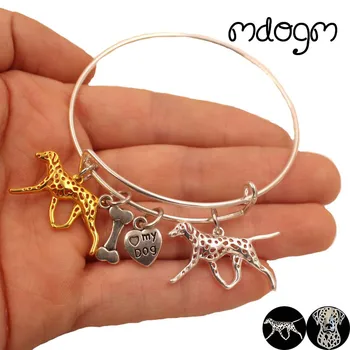 

2019 Stainless Steel Animal Bracelet Bangles Dalmatian Dog Love Alloy Metal Men Women Cute Fashion Male Female Girls S076