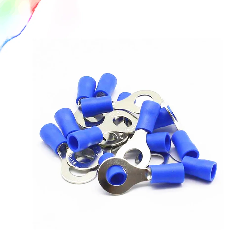RV2-6 Blue Ring insulated terminal Cable Wire Connector 100PCS/Pack suit 1.5-2.5mm Electrical Crimp Terminal RV2.5-6 | Обустройство