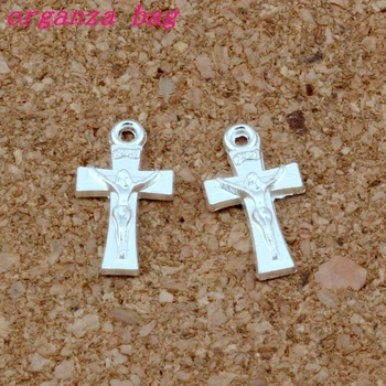 

Jesus Christ Crucifix Cross Zinc Charms Pendants 200Pcs/lots 8x14.5mm plated Jewelry DIY Fit Bracelets Necklace Earrings A-258