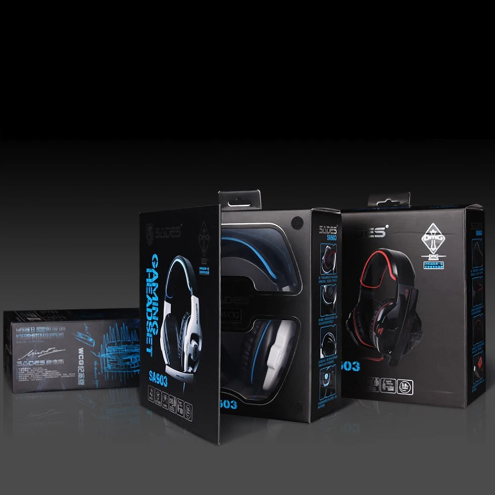 SADES SA903 Gaming Headset USB Headphones 7.1 Channel With Mic Remote Control USB Pl