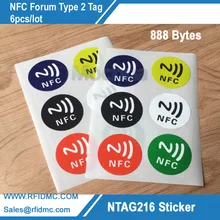 NFC метки NTAG216 чип Android записываемые программируемые смарт-метки Смарт NFC Lable-6pcs/лот