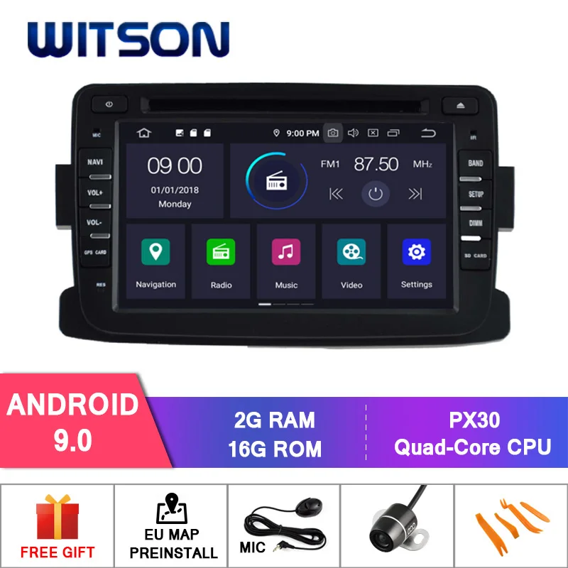 Sale WITSON Android 9.0 IPS HD Screen for RENAULT Sandero Dokker Lodgy CAR DVD 4GB RAM+64GB FLASH 8 Octa Core+DVR/WIFI+DSP+DAB+OBD 1