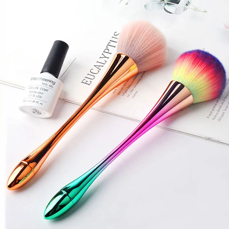 

1pc 2 Colors Nail Art Crystal Brush Nail Dotting Tool Soft Remove Dust Design Nail Brushes Clean Brush For Nail Care Brush BTR19