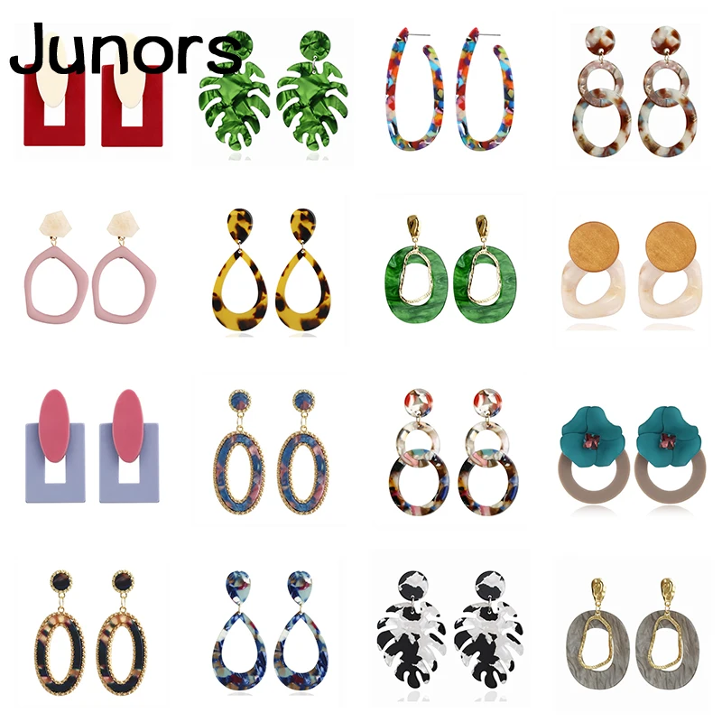 

Vintage big acrylic earrings for women charms long earring hanging Resin flower dangle earrings indian just feel jewelry gifts