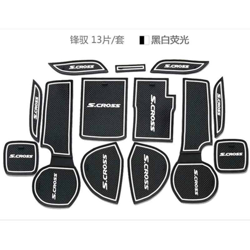 Для 2014-2017 2018 Suzuki SX4 S-Cross S Cross Gate Slot Pad Нескользящие Коврики для чашек дверные
