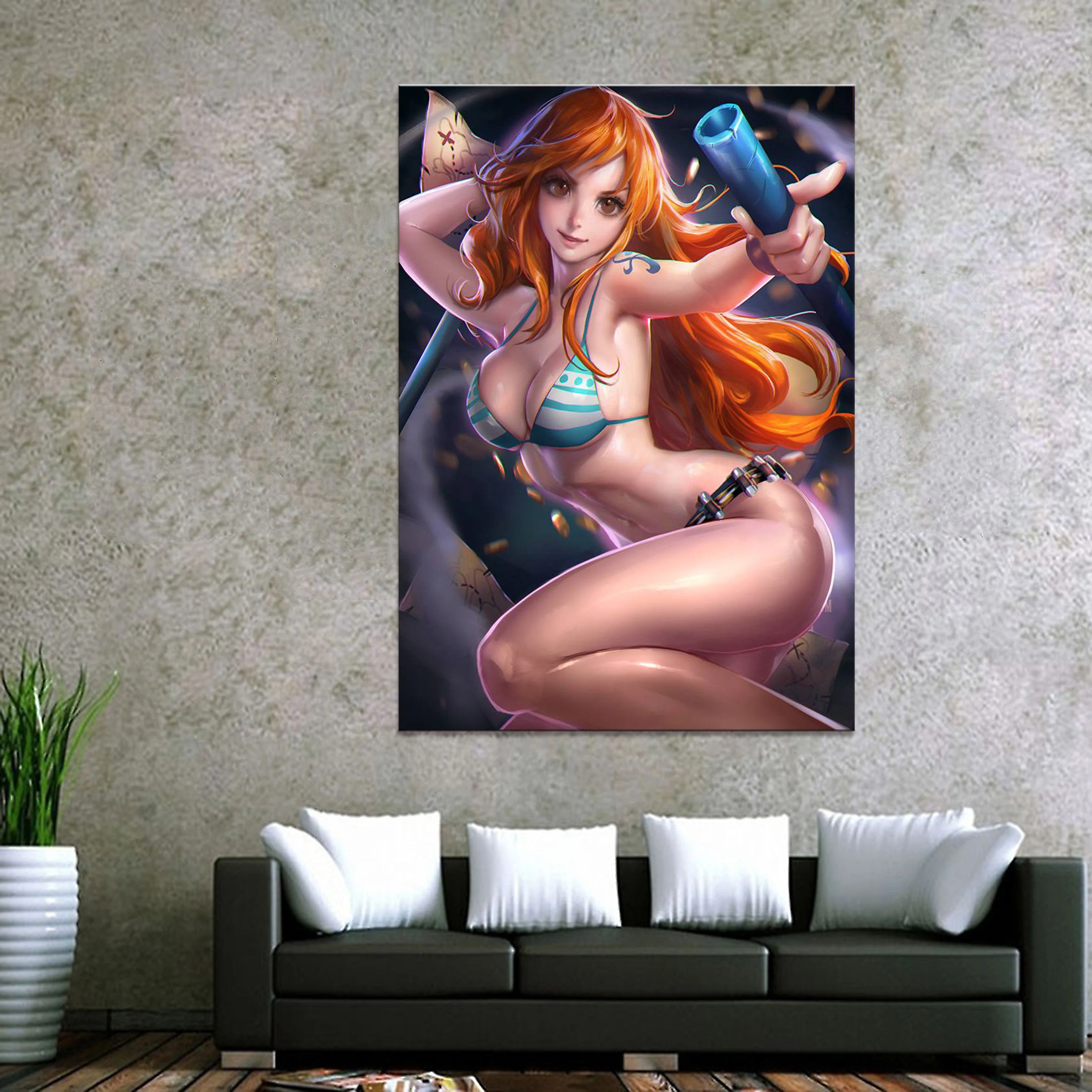 Домашний декор холст ONE PIECE Nami анимация 1 шт. Аниме Сексуальная девушка