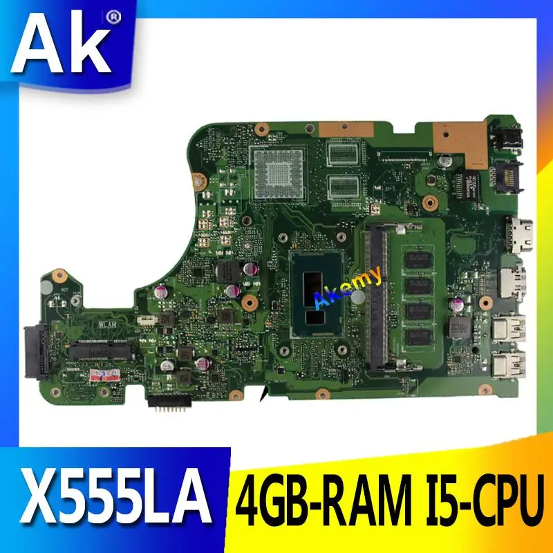 AK X555LD материнская плата для ноутбука ASUS X555LA X555LD X555LF X555LJ X555L X555 Тесты Оригинал материнская плата 4GB-RAM I5-CPU