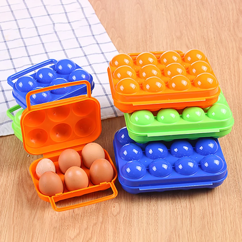 1PC Portable 6/12 Eggs Plastic Container Holder Folding Egg Storage Box
