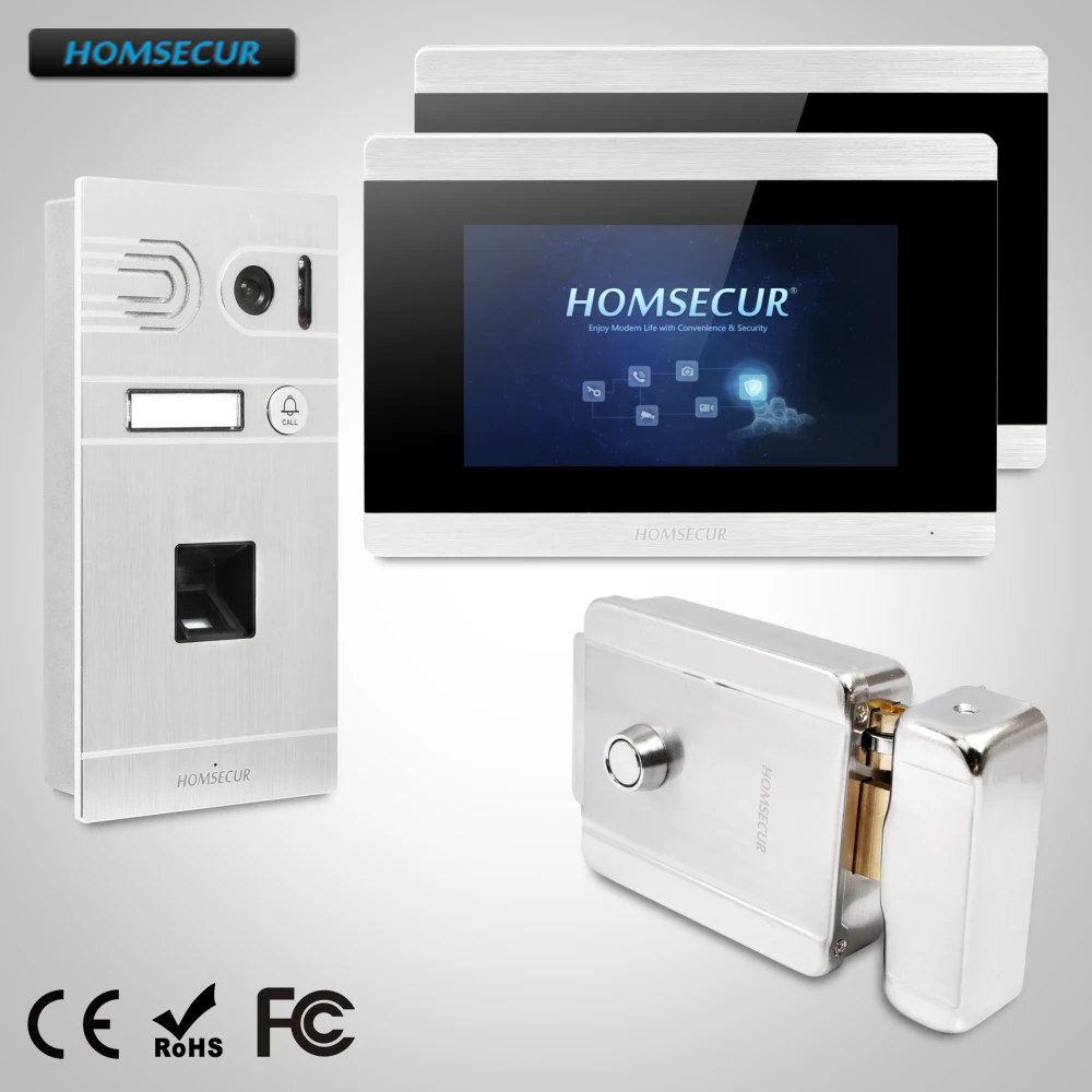 

HOMSECUR 7" Video&Audio Home Door Intercom Electric Lock+Keys Included with Touch Screen Monitor BC061-S + BM715-S