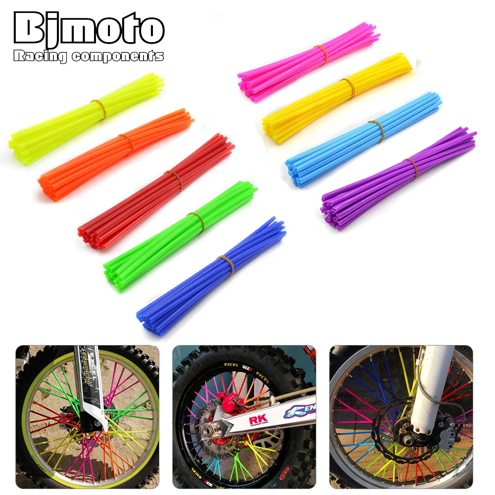 

BJMOTO 72PCS Motorcycle Dirt Bike Wheel Rim Spoke Covers Wrap Decor Protector