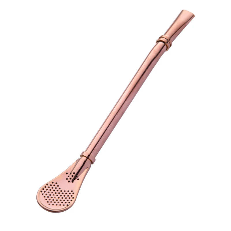 Stainless Steel Straw Spoon Reusable Metal Drinking Straws Stirring Spoon Filtered Teaspoon Coffee Stirrer Cocktail Bar Supply (8)