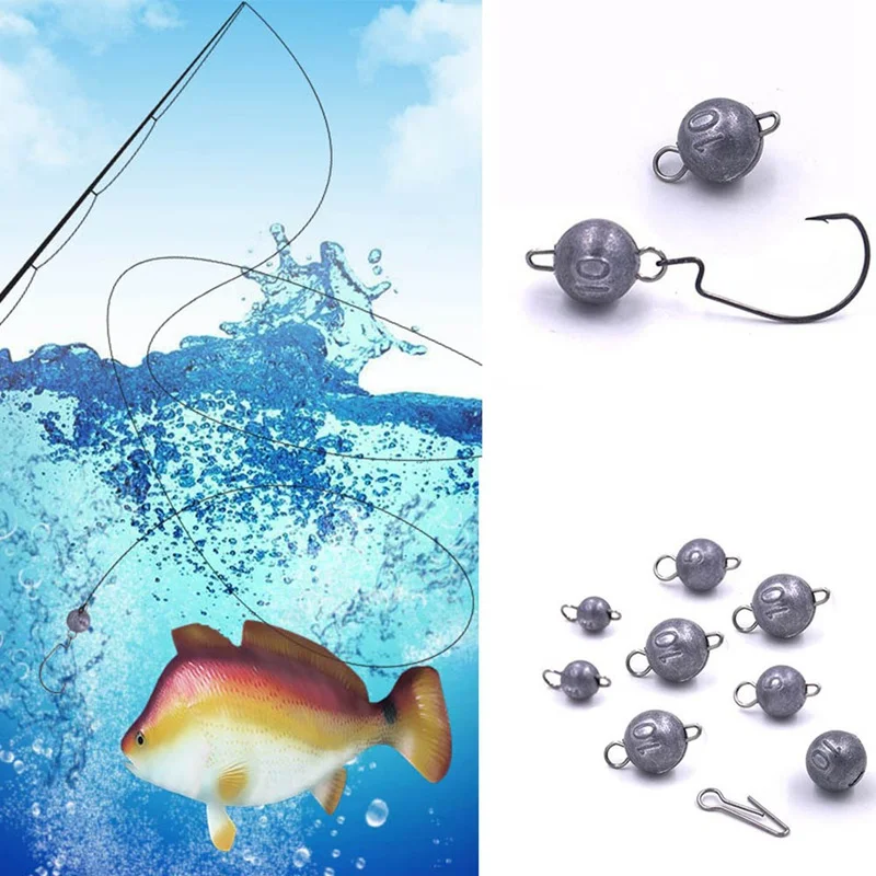 

6 pcs Fishing Lead Sinker Fishing Accesories Jig Head Lead Weights Soft Lure Group 2g-10g For Choose