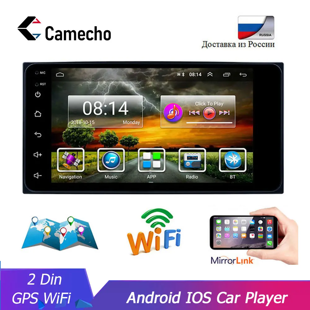 

Camecho Android 7''Autoradio 2 Din GPS Navigation Car Radio Multimedia Video Player Buletooth Mirror Link Auto Stereo For Toyota