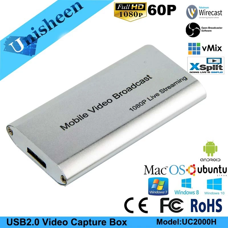 USB2.0 60FPS HDMI к USB видео ключ записи игры потокового потока трансляции 1080 P