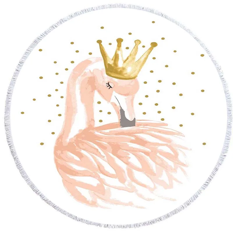 

Круглое пляжное полотенце из микрофибры с принтом фламинго, 150 см