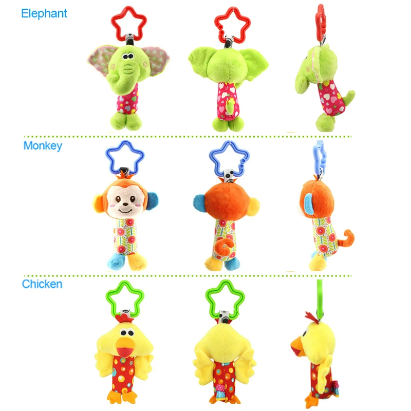 Детская коляска для малыша, детская кроватка, погремушка, подвесная игрушка, аксессуары, милый плюшевый Колокольчик в виде животного, вращающийся колокольчик, подарок