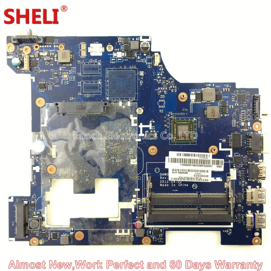 

SHELI 11S90002159 90002159 Laptop Motherboard For Lenovo IDEAPAD N585 QAWGE LA-8681P E1-1500 1.5Ghz System Board Main Board