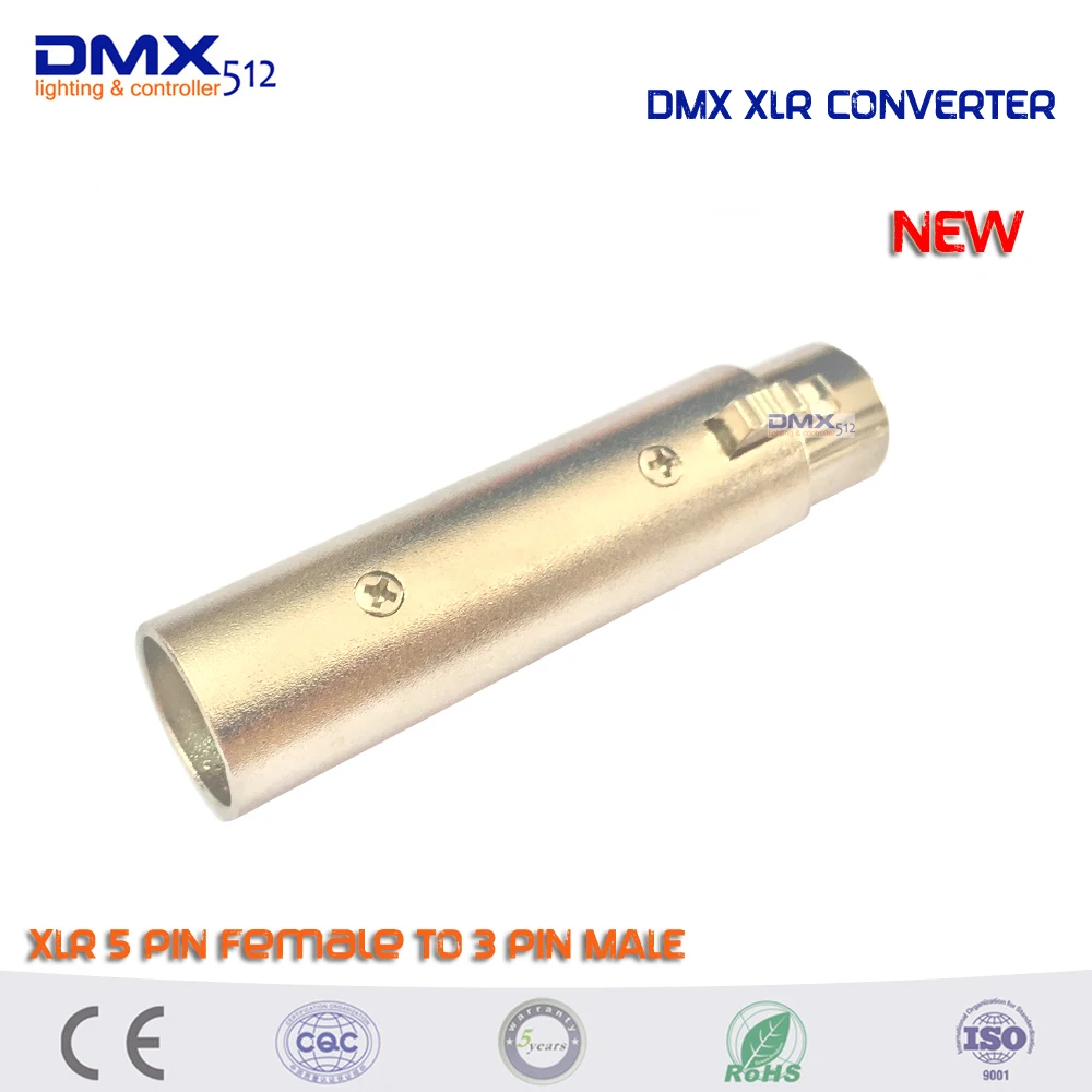 4 шт./лот XLR 5 PIN Женский до 3 PIN Мужской адаптер DMX гнездо конвертер для сценического освещения