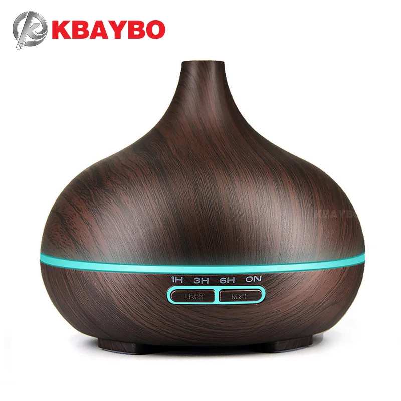 

300ml Air Humidifier Essential Oil Diffuser Aroma Lamp Aromatherapy Electric Aroma Diffuser Mist Maker for Home-Wood