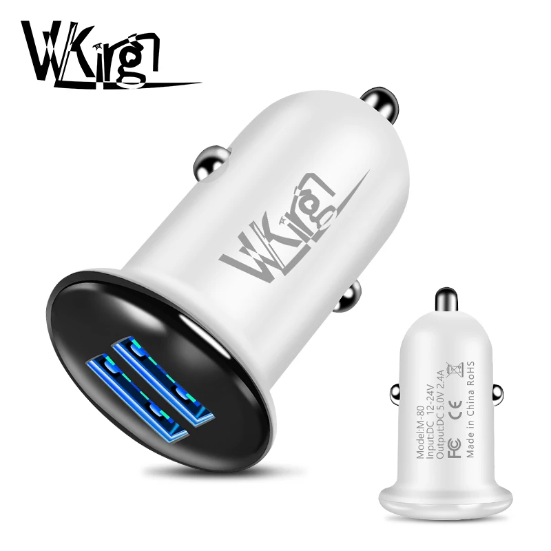 

VVKing Mini Dual USB Car Charger 2.4A Max Fast Charging Adapter For Phone Charger 2 Port Car-Charger For iPhone Samsung Xiaomi
