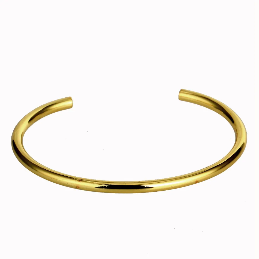 Classics Simple Cuff Gold color Open Bangles Copper Cuff bracelets