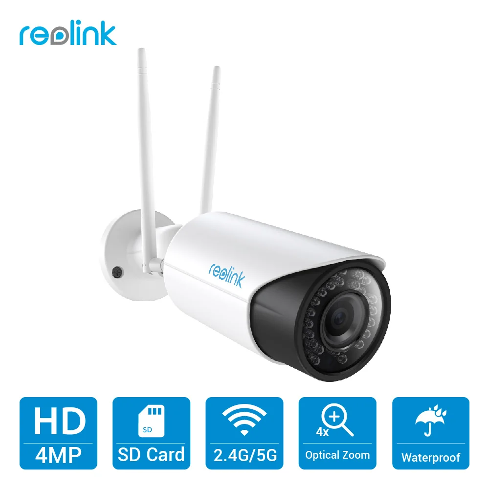 Reolink Camera WiFi 2 4G 5G HD 4MP Zoom SD Card Autofocus Security Nightvision Wi Fi