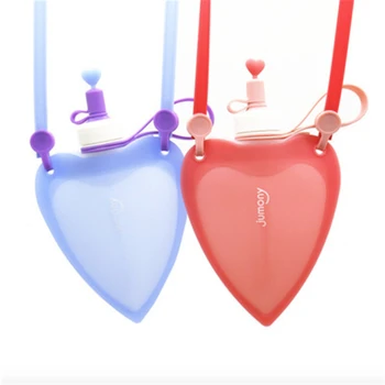 

Love Heart Piglet Bear Shape Silicone Children's Water Bag Kettle Outdoor Folding Cup Creative Leak-proof Portable Water Bag