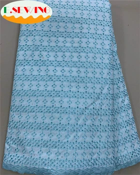 

Esewing African Dry Lace Fabric Swiss Voile With Stones Swiss Cotton Lace High Quality 2019 Blue Lace Fabrics For Wedding dress