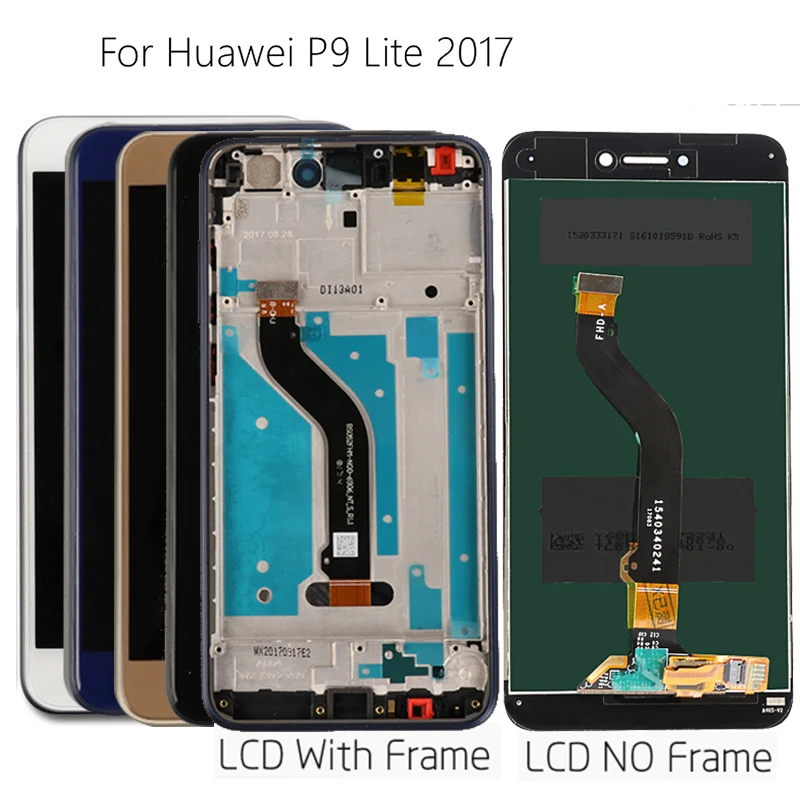 

Huawei P9 Lite 2017 LCD Display Touch Screen Digitizer Replacement For Huawei P9 Lite 2017 LCD With Frame PRA LA1 LX1 LX2 LX3