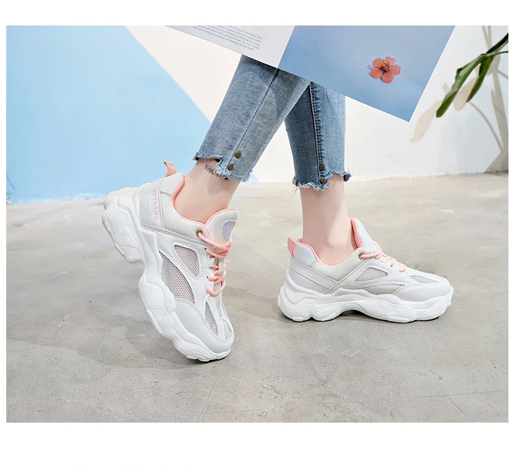 QWEDF/Модные женские кроссовки Harajuku; спортивная обувь на буферной платформе с вентиляцией; спортивная прогулочная YN-29