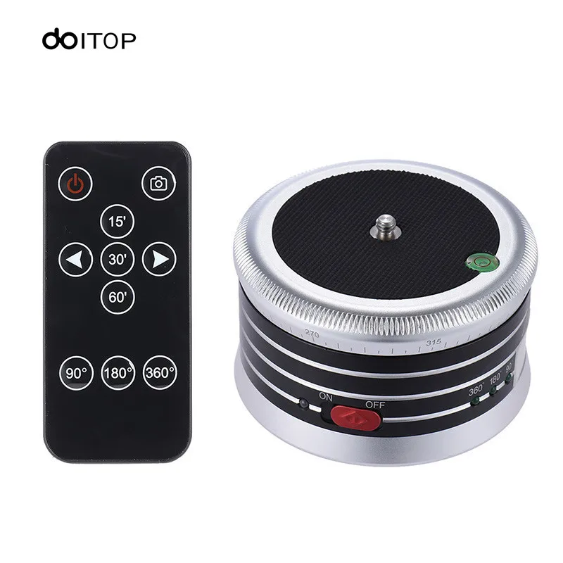 

DOITOP Mini Electric Panorama Tripod Head 360 Degree Level Rotating Time Remote Control For Cellphone Gopro Pocket DSLR CameraA3