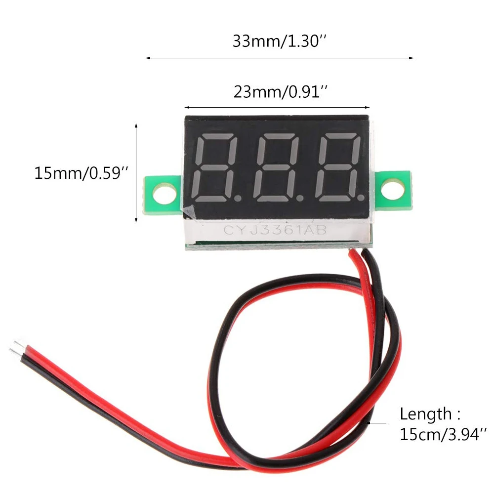 DIY красный синий цифровой светодиодный мини дисплей модуль DC2.5V-32V DC0-100V вольтметр тестер напряжения измерительный прибор с панелью для мотоцикла