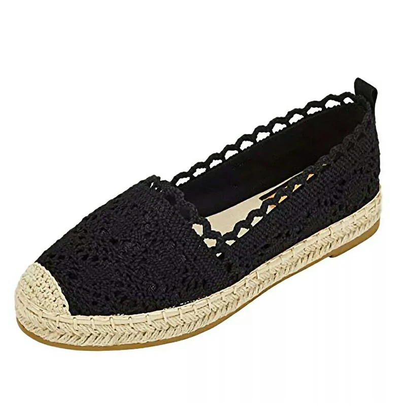 

Summer Shoes Women Flats Mesh Breathable Loafers Fashion Hemp Platform Female Hollow Out Casual Shoes Ladies Comfort Footwear