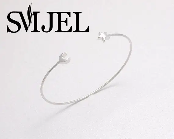 Smjel новый модный Открытый браслет с Луной для женщин минималистичный манжетами