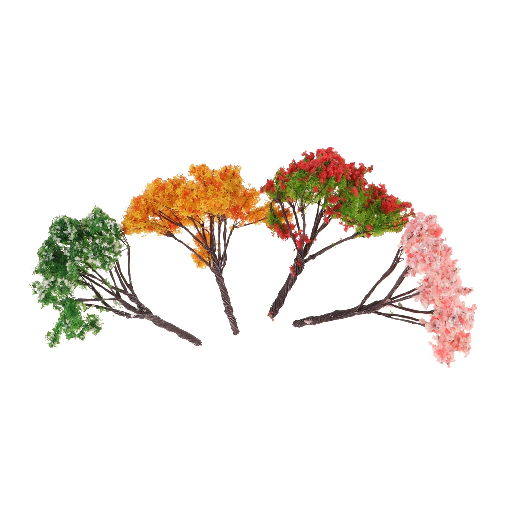 1/12 Dollhouse Miniature Tree Plants For Fairy Garden Decoration Accessory (4PCS)