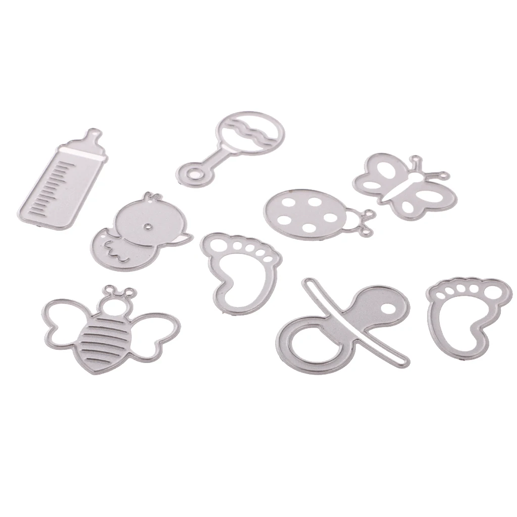 Set of 9 Baby Shower Cutting Dies Stencils Sewing for DIY Scrapbooking Album Stamping Paper Personalized Making 