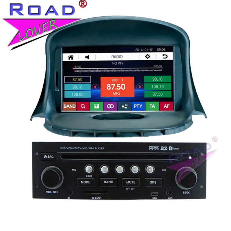 Автомобильный мультимедийный DVD плеер TOPNAVI Wince 6 0 2Din 7 дюймов Авторадио для Peugeot 206