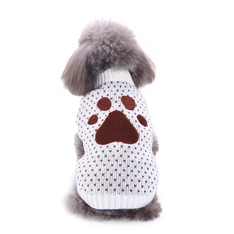 С различными узорами осень-зима свитер для собаки из шерсти и волокно щенок теплое пальто Костюмы для малых и средних собак домашних животных 910A