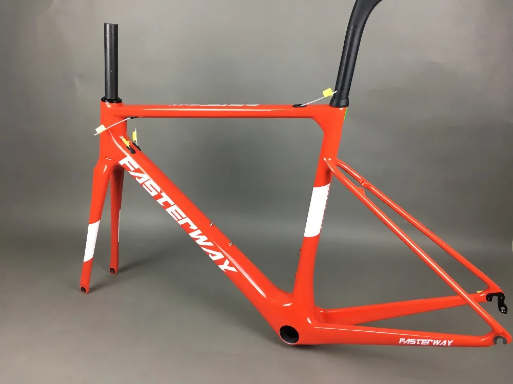 Cheap light blue 2018 TAIWAN FASTERWAY classic carbon road frameset UD weaves carbon bike frame:Frameset+Seatpost+Fork+Clamp+Headset 90