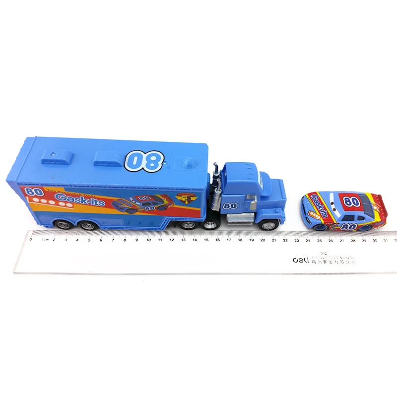 Disney Pixar Cars Mack Uncle & No.80 Gask Its Hauler Diecast Toy Car Loose 1:55 совершенно новый в наличии и