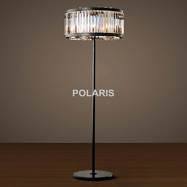 Factory Outlet Modern Vintage Round Crystal Floor Lamp Light Home