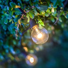 25 шт. прозрачный шар G40 лампа канделябры винтовая основа теплая лампа накаливания, замена прозрачный стеклянный светодиодный светильник для G40 светодиодный струнный свет