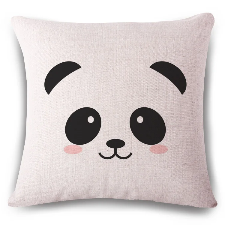 Подушка-панда, тканый льняной чехол, семейная привязанность диван-кровать в машине, семейный домашний декоративный чехол для подушки
