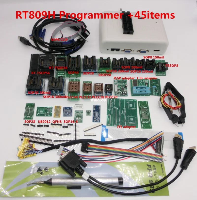 

Free shipping RT809H programmer + 45 items