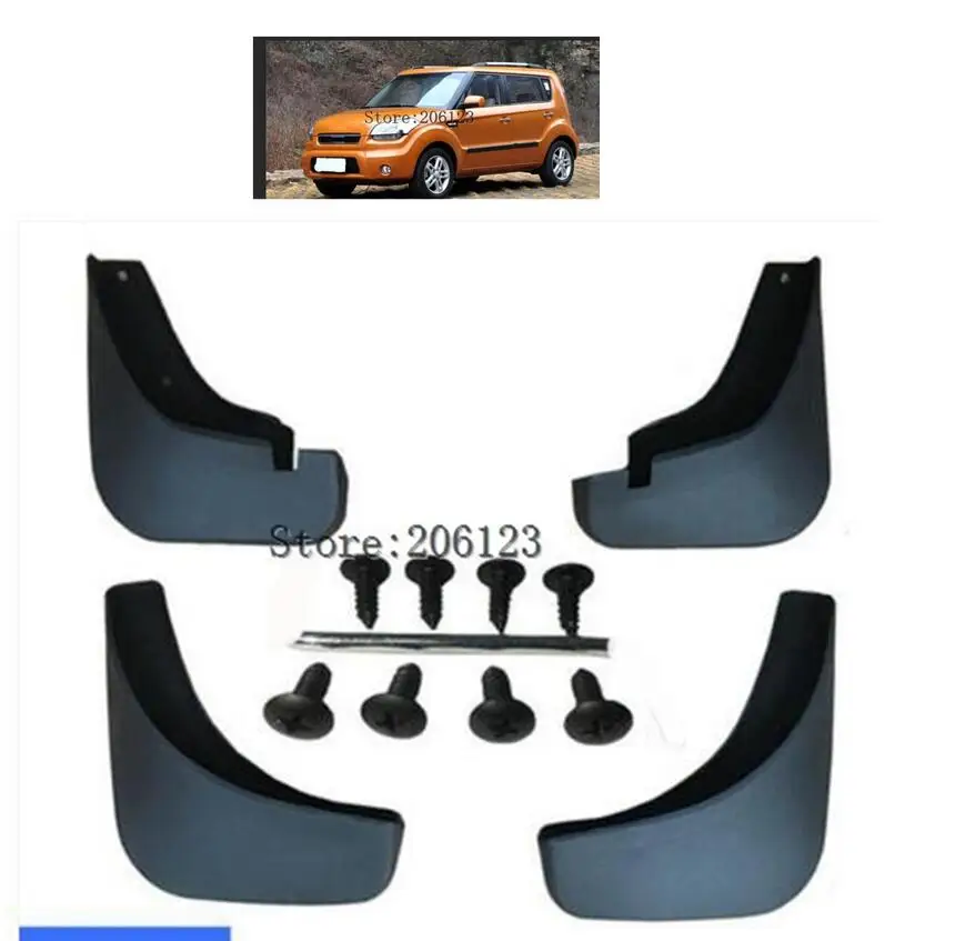 Set Molded Car Mud Flaps For Kia SOUL 2010 2011 Mudflaps Splash Guards